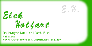 elek wolfart business card